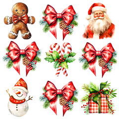 Gingerbread Santa Bows Clipart