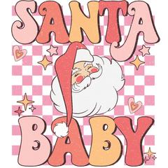 Santa Baby Pink Checkerboard