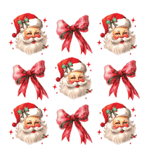 Santa Faces And Red Bows Pattern