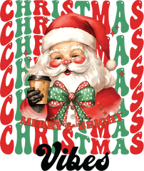 Christmas Vibes Santa Red Green