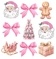 Pink Christmas Clipart Bundle