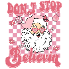 Don’t Stop Believin’ Pink Checkerboard