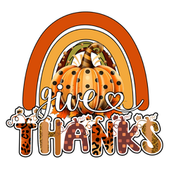 Give Thanks Rainbow Pumpkin