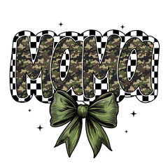 Mama Checkered Green Bow