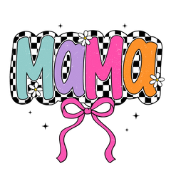 Mama Checkered Pink Bow
