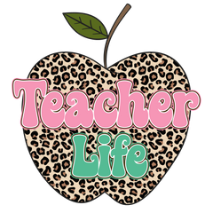 Teacher Life Leopard Apple