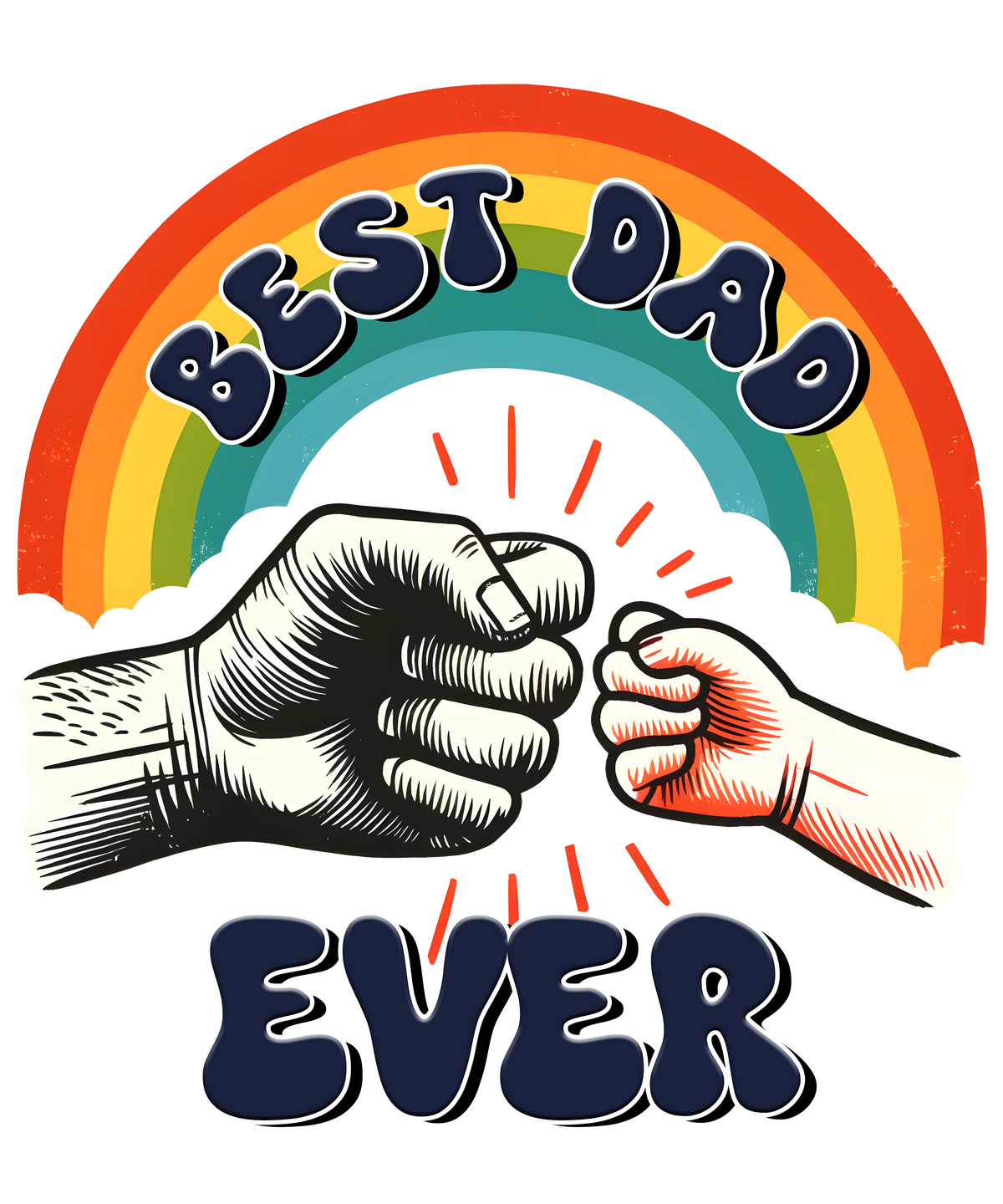 Best Dad Ever Fist Bump Rainbow
