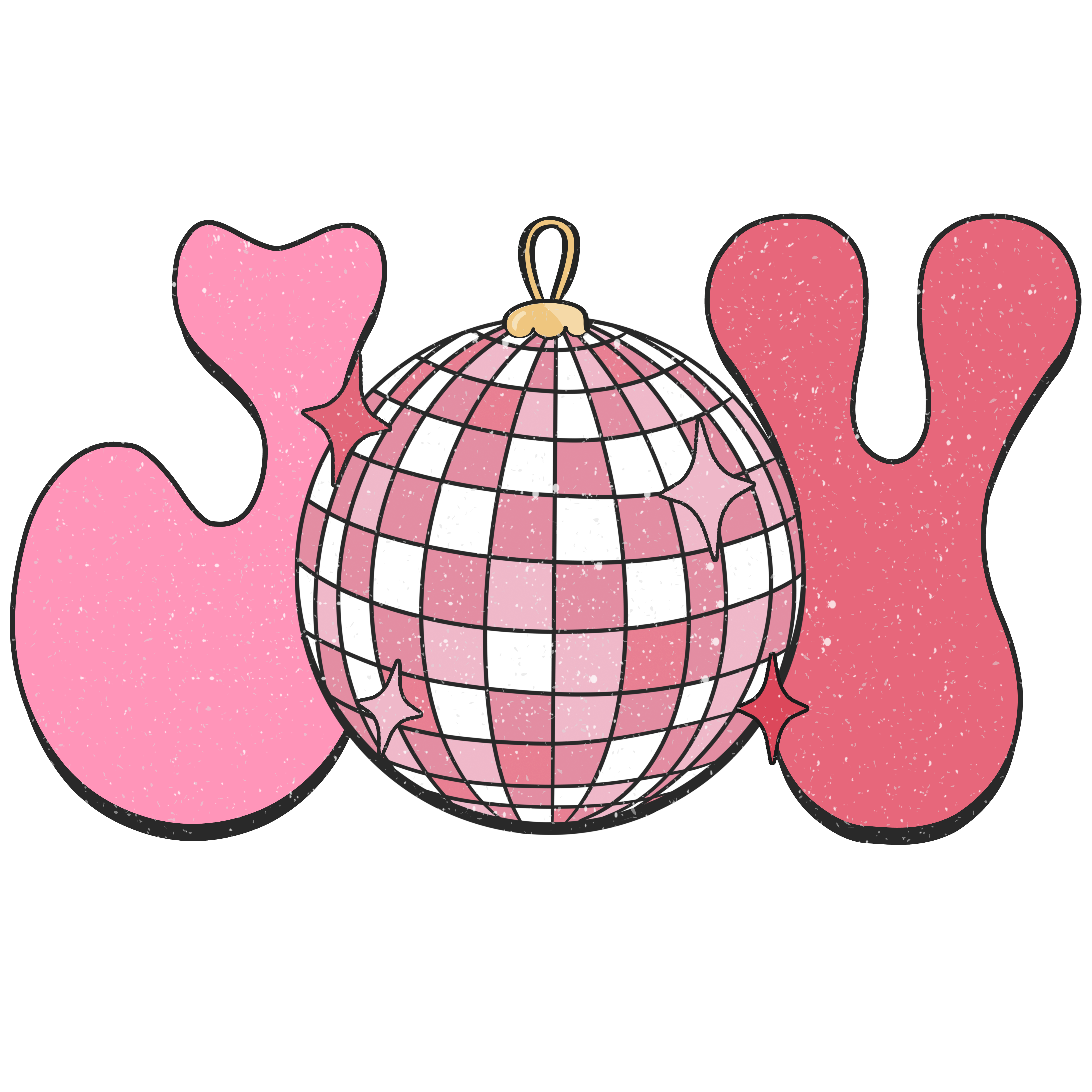 Joy Pink Disco Ornament
