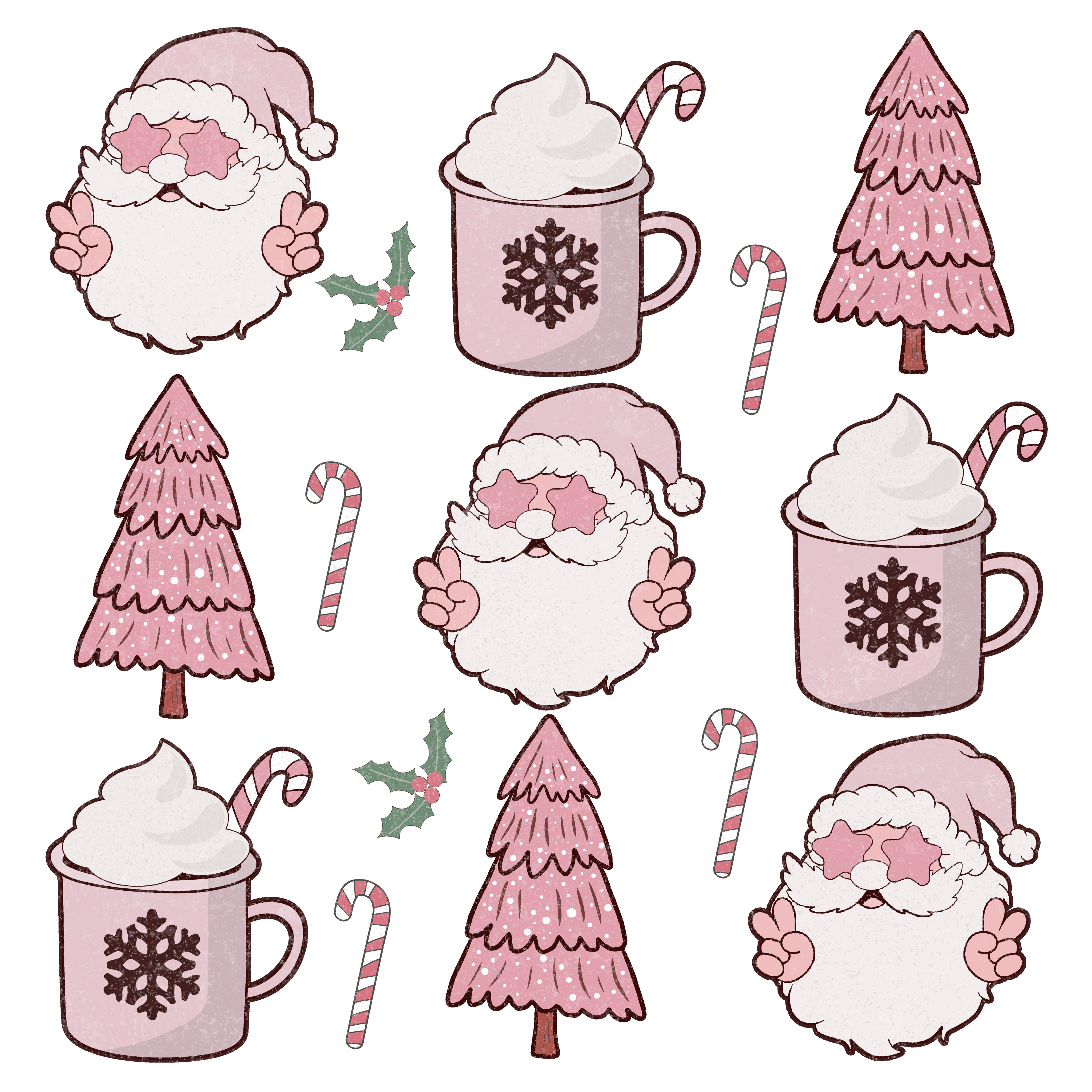 Santa Cocoa Christmas Clipart