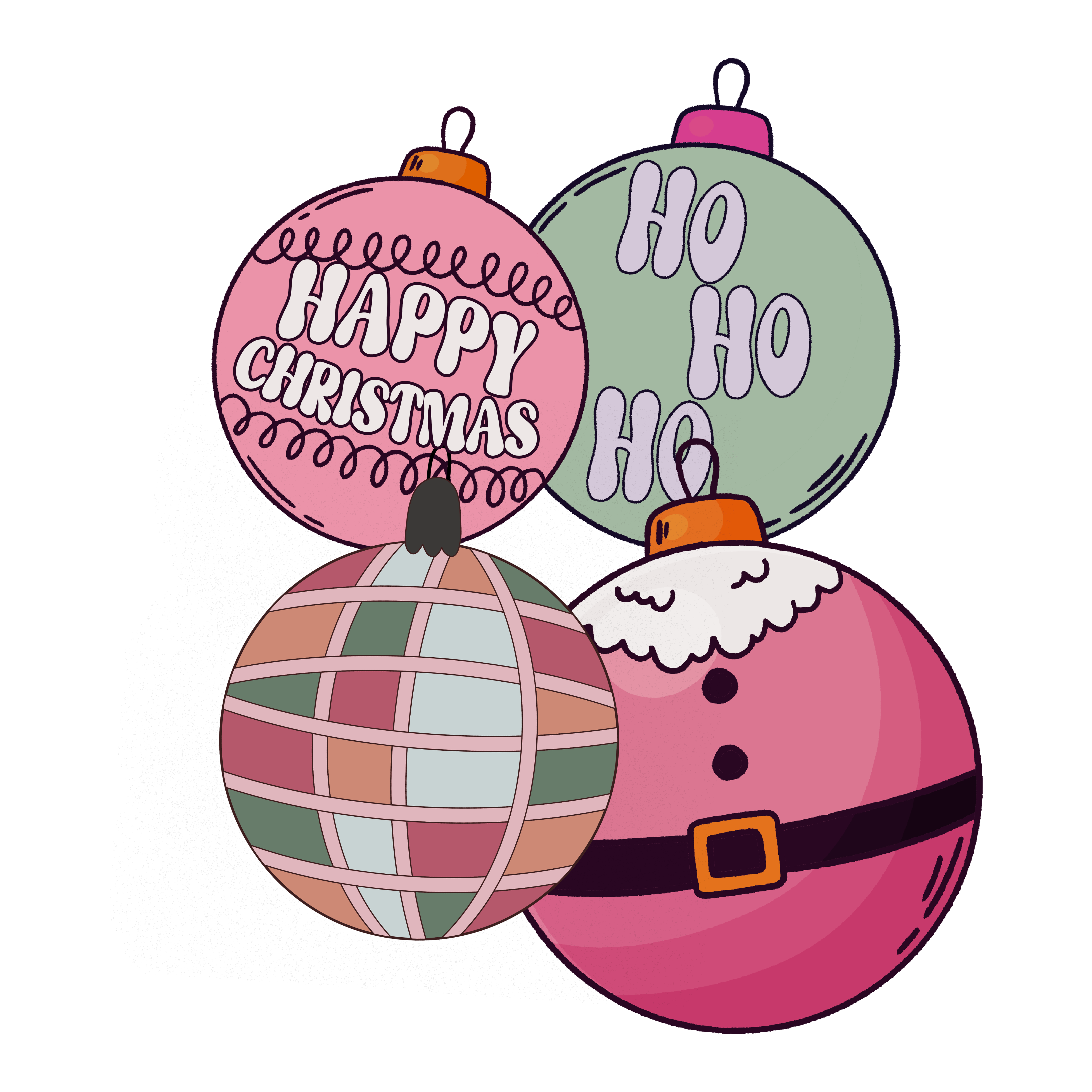 Happy Christmas Ho Ho Ho Ornaments