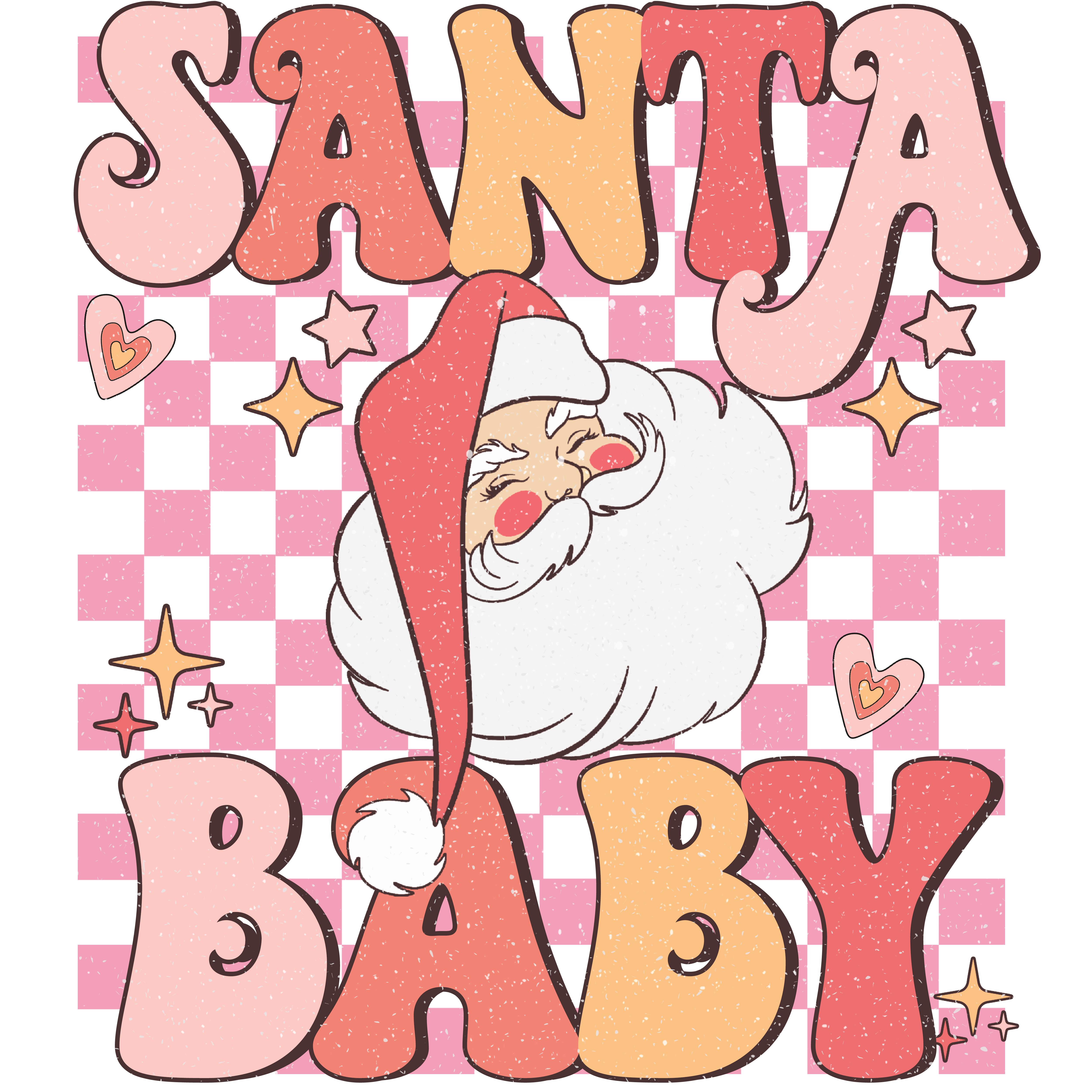 Santa Baby Pink Checkerboard