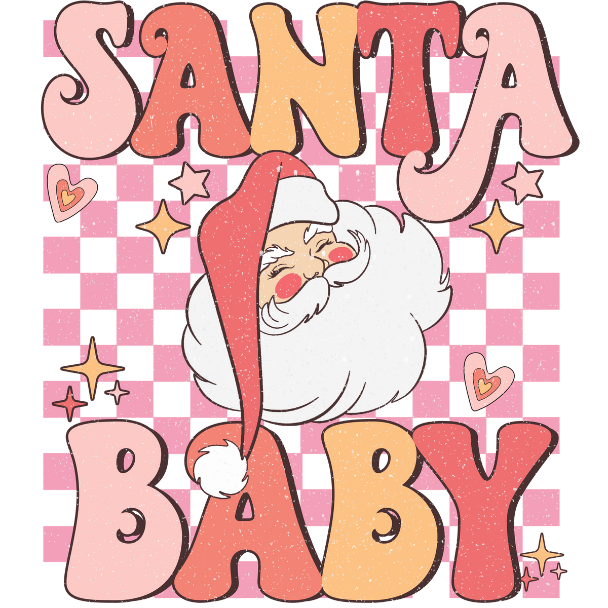Santa Baby Pink Checkerboard