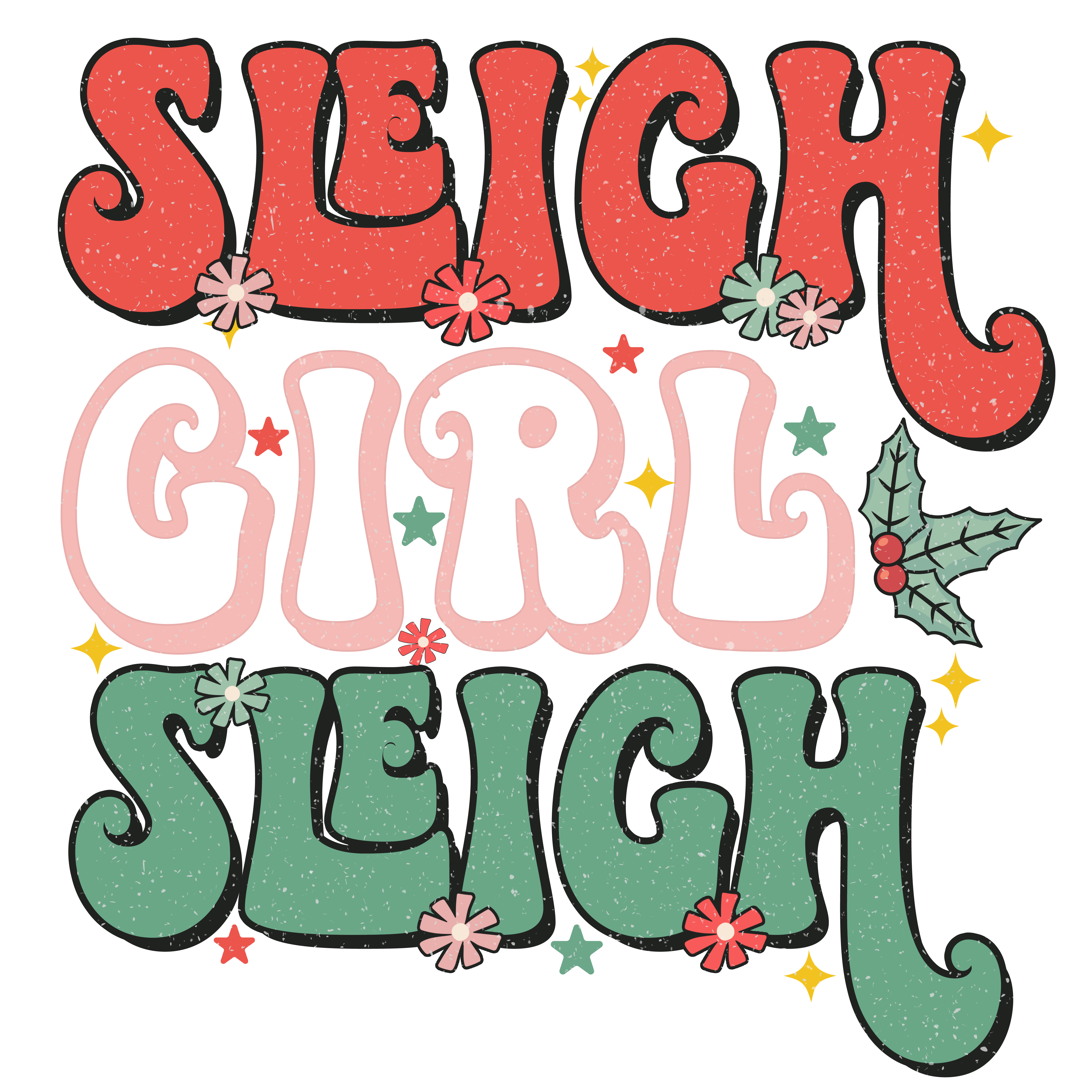 Sleigh Girl Sleigh Green And Red