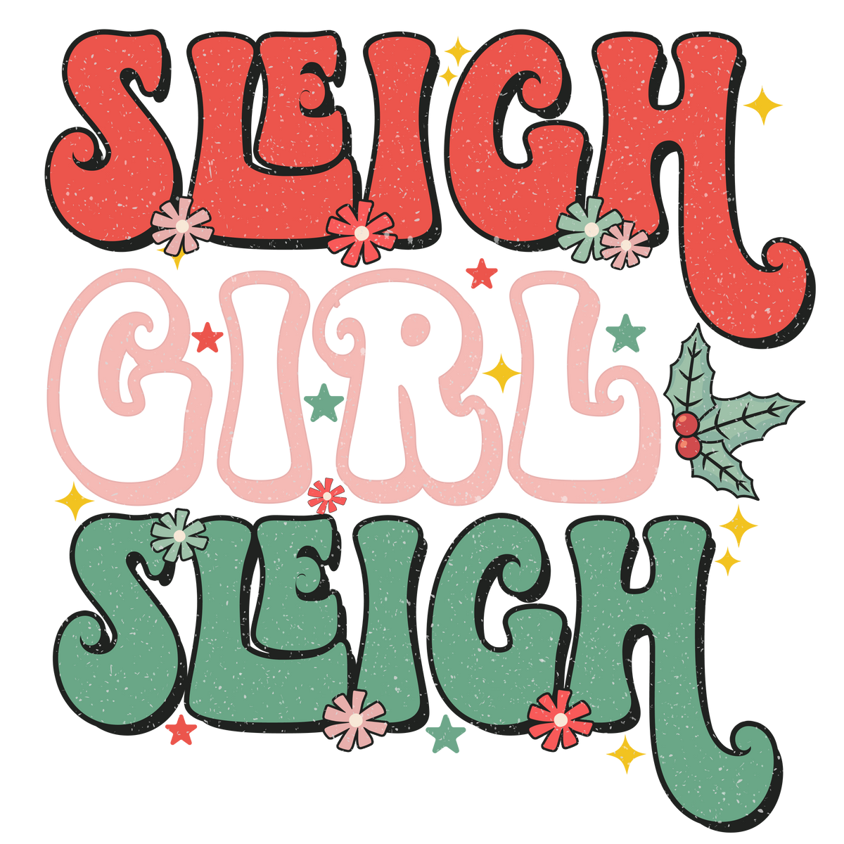 Sleigh Girl Sleigh Green And Red