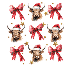 Christmas Cows And Red Bows Pattern