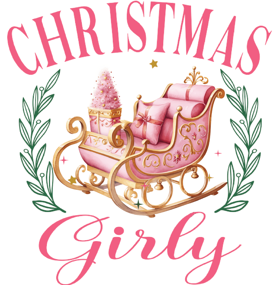 Christmas Girly Pink Sleigh
