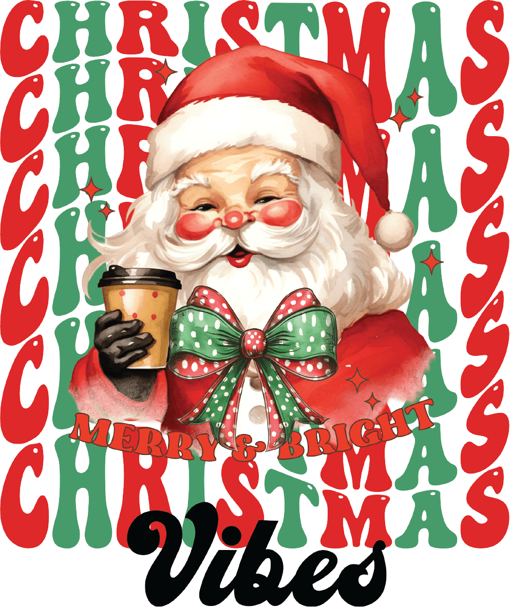 Christmas Vibes Santa Red Green