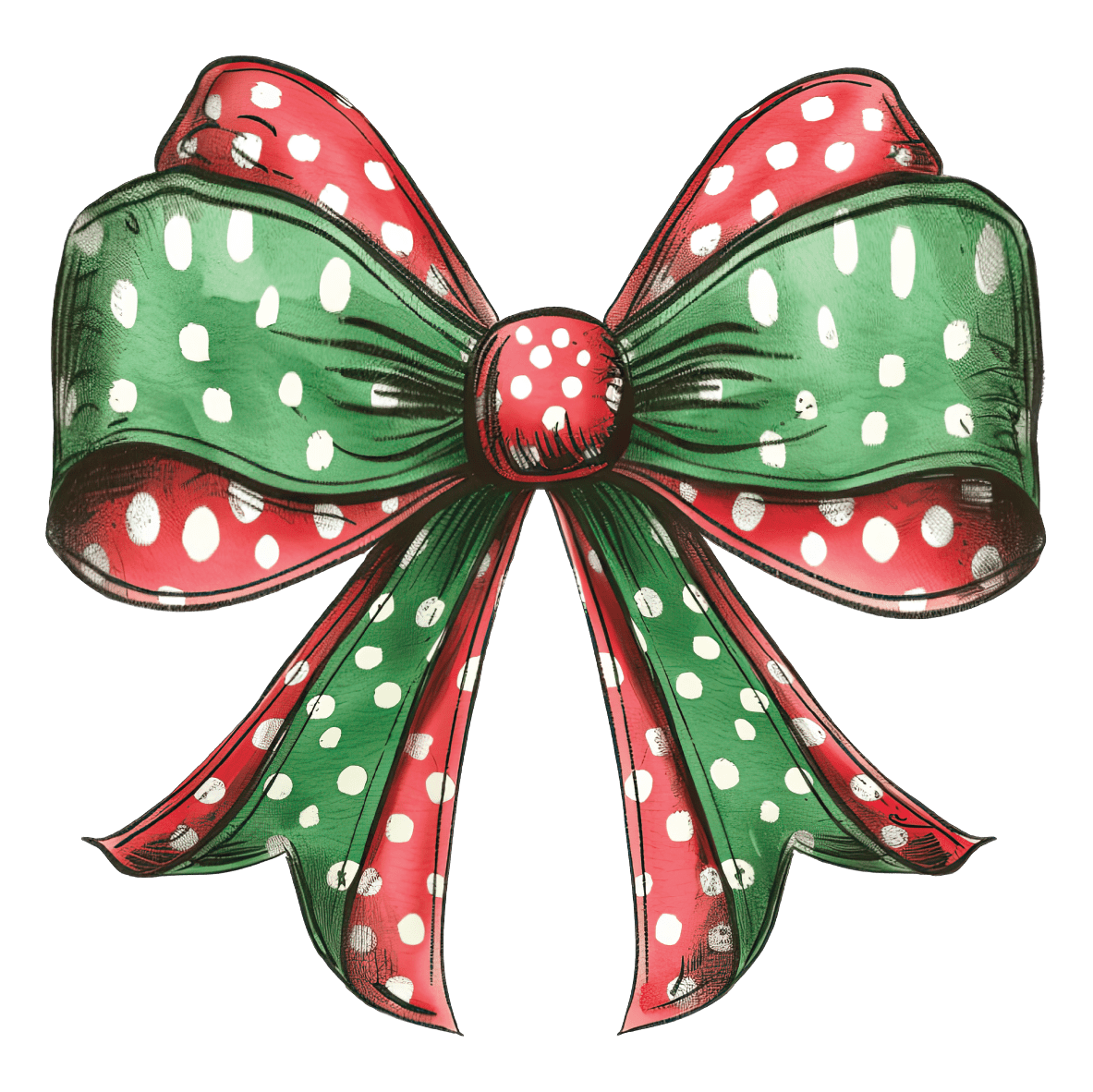 Christmas Green Red Bow
