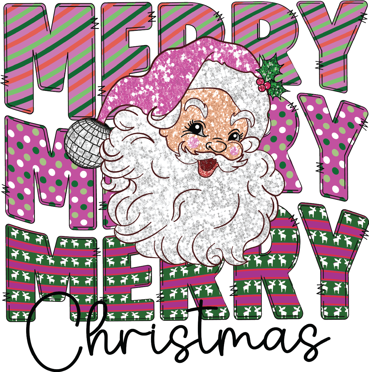 Merry Christmas Santa Purple