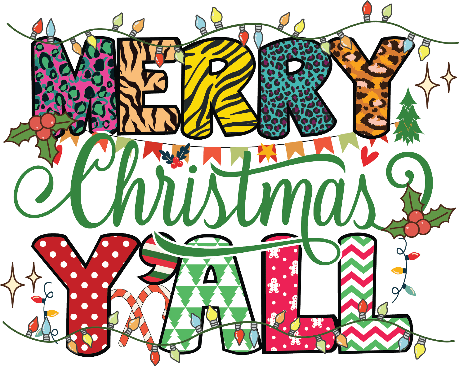 Merry Christmas Y’all Doodles