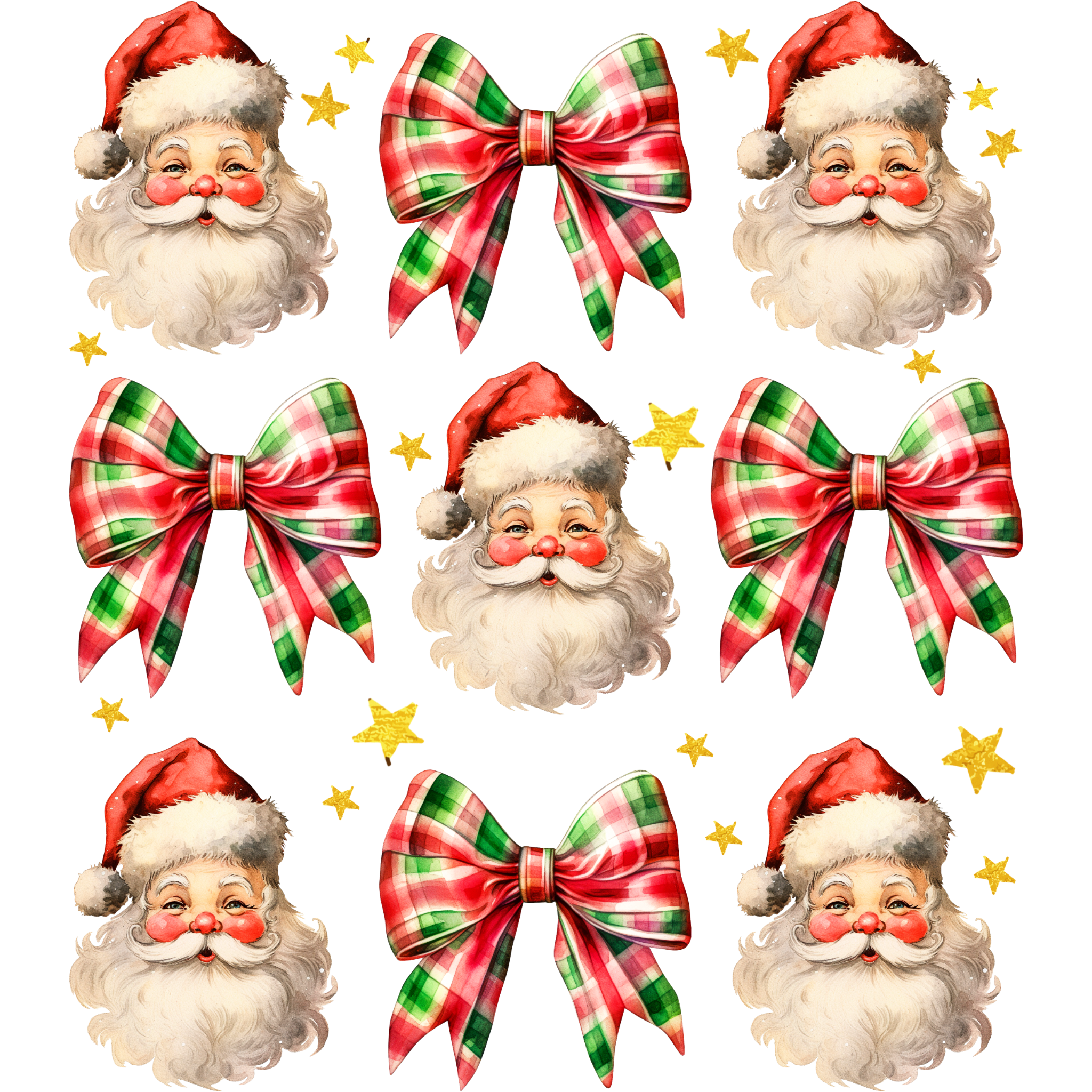 Santa And Bows Pattern