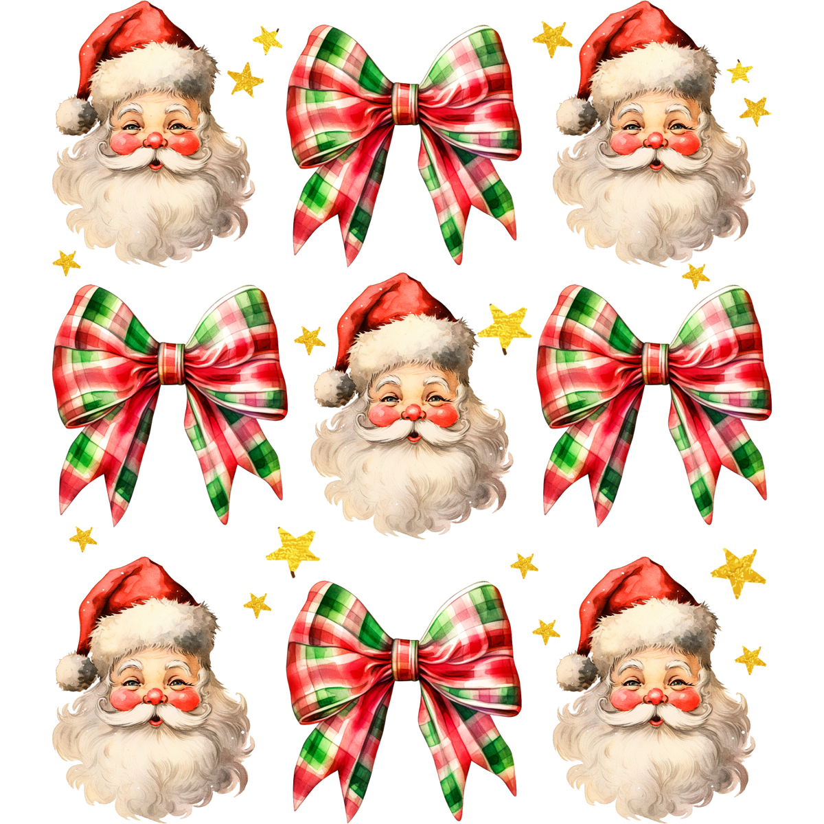 Santa And Bows Pattern