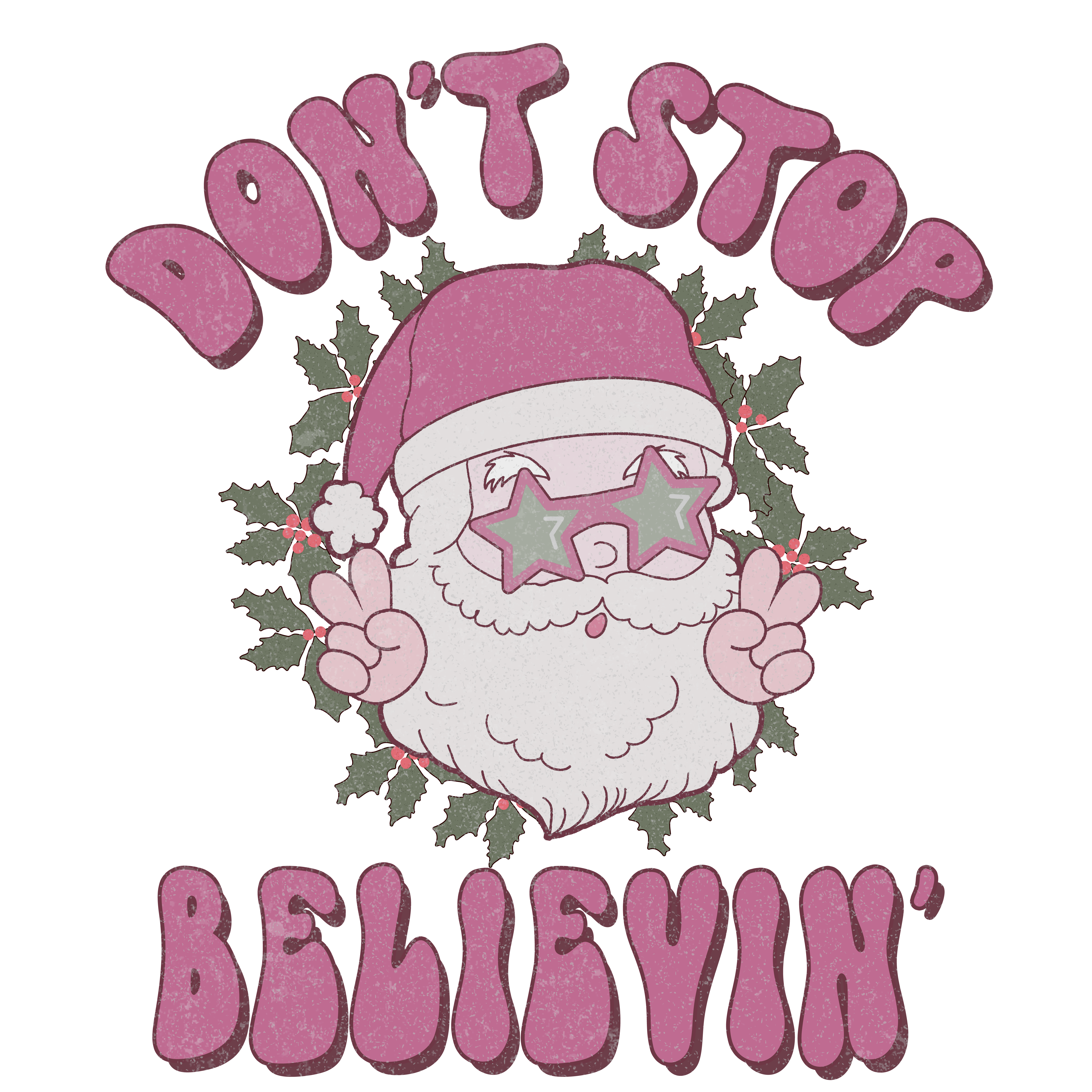 Don’t Stop Believin’ Santa Wreath