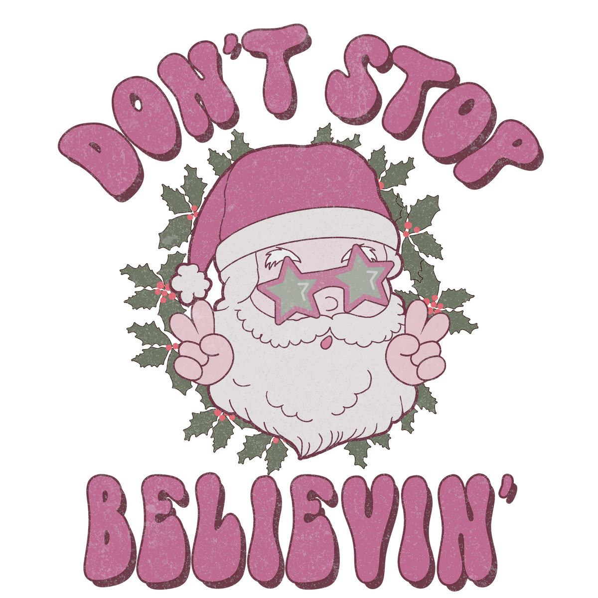 Don’t Stop Believin’ Santa Wreath