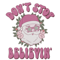 Don’t Stop Believin’ Santa Wreath