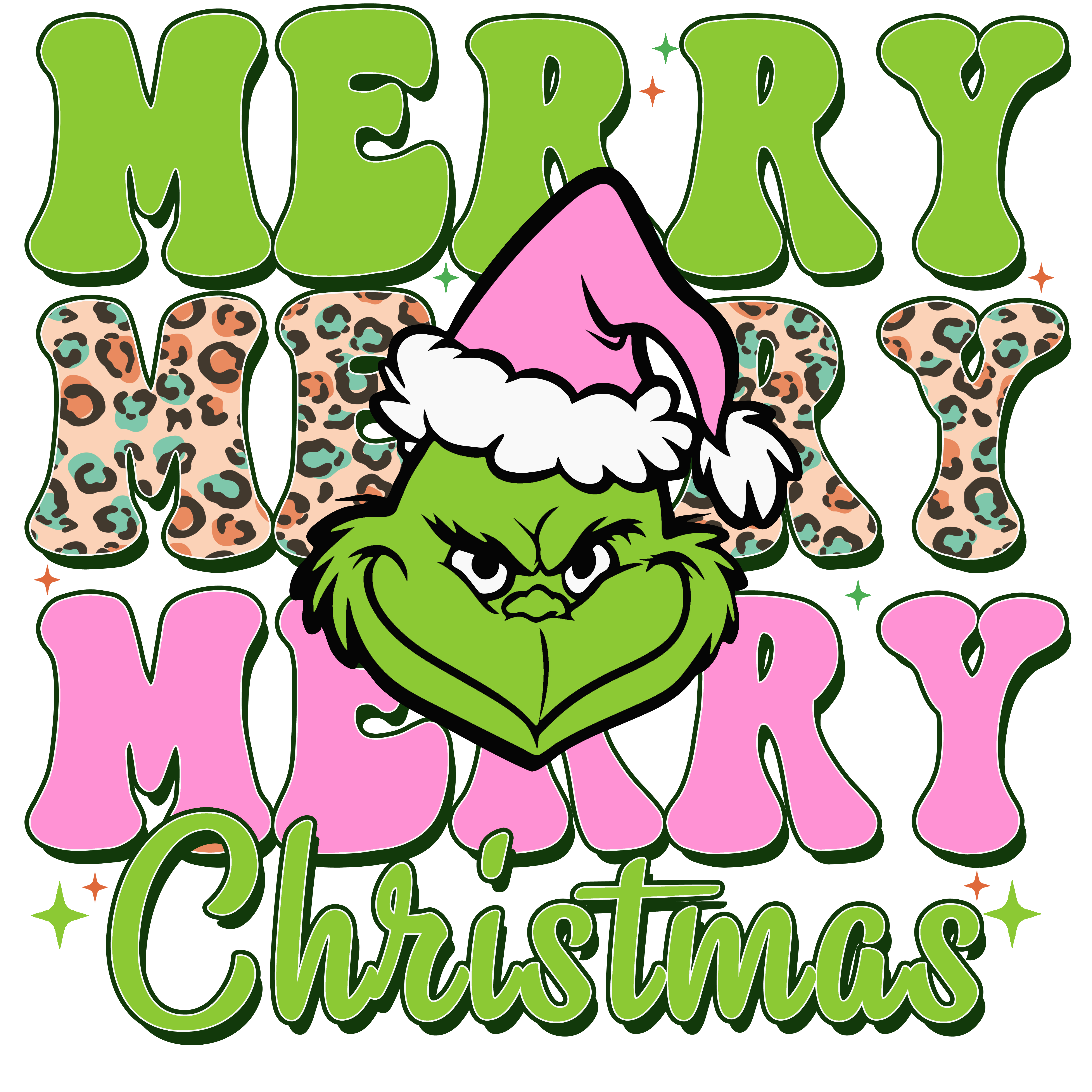 Merry Merry Merry Christmas Green Grinch