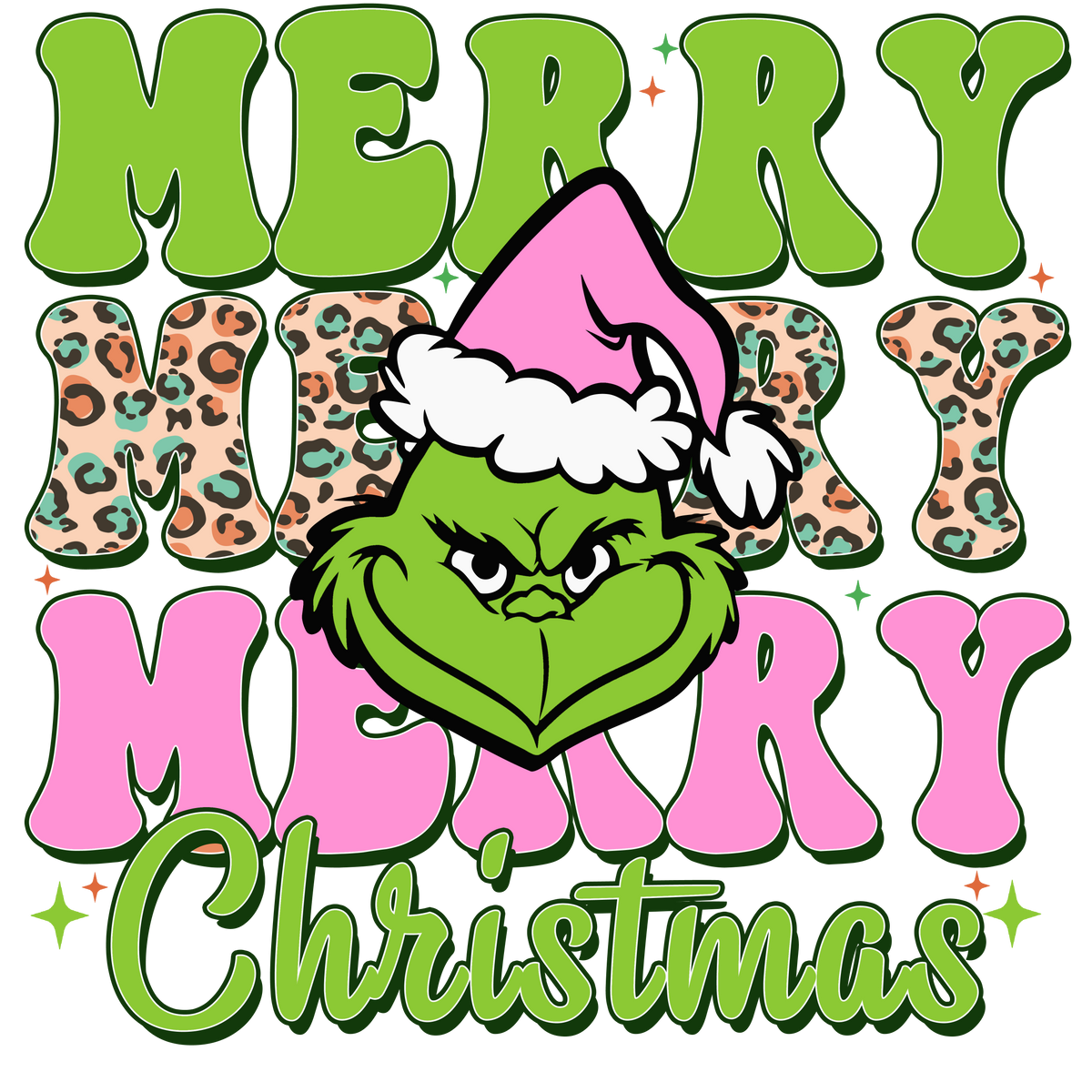 Merry Merry Merry Christmas Green Grinch
