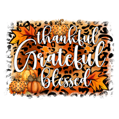 Thankful Grateful Blessed Leopard Frame
