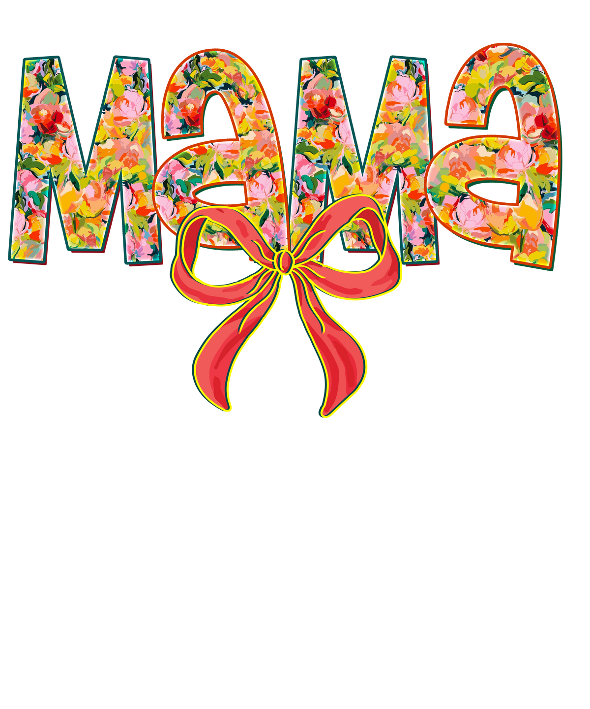 Mama Multicolor Floral Bow