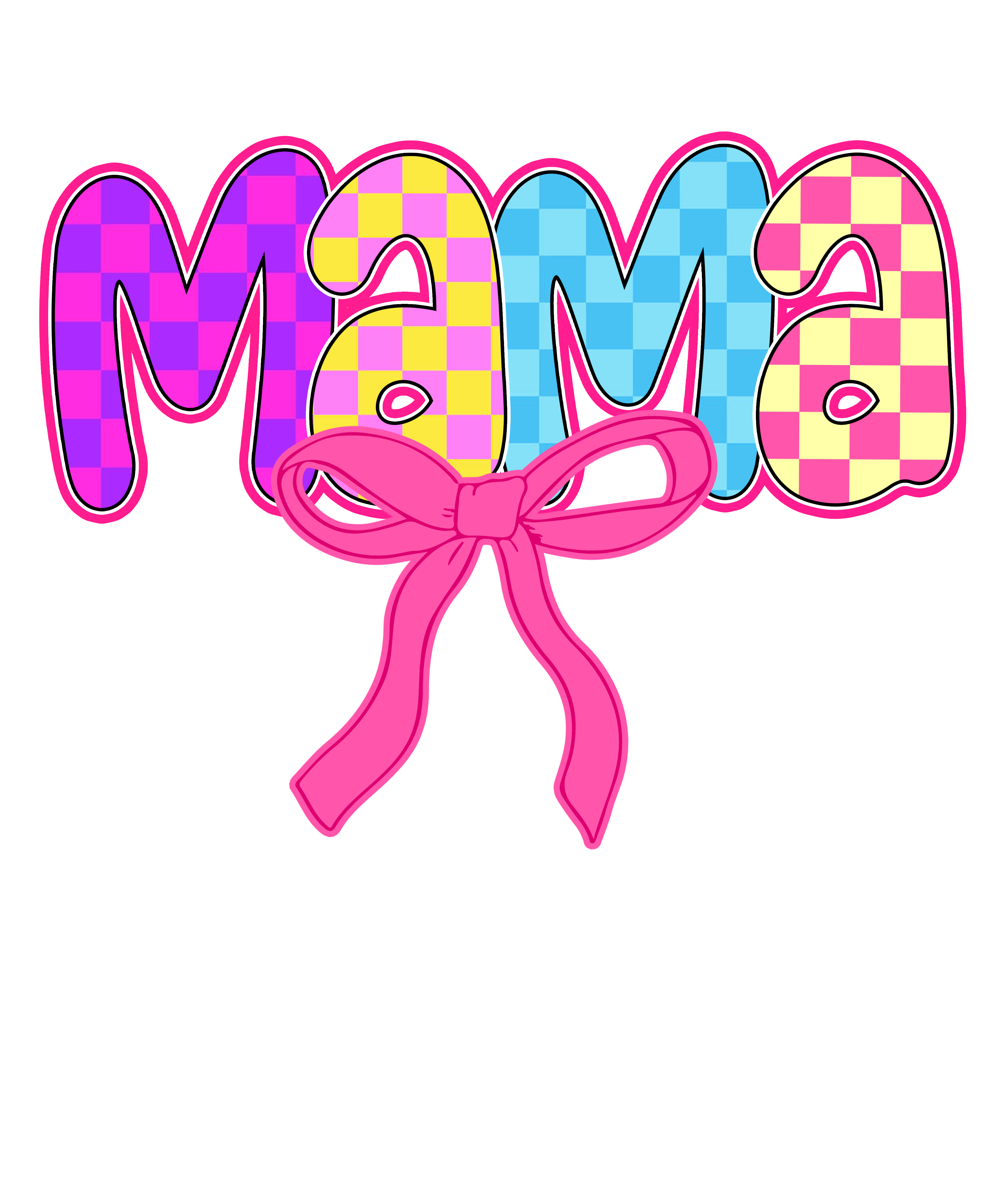Mama Checkered Bow