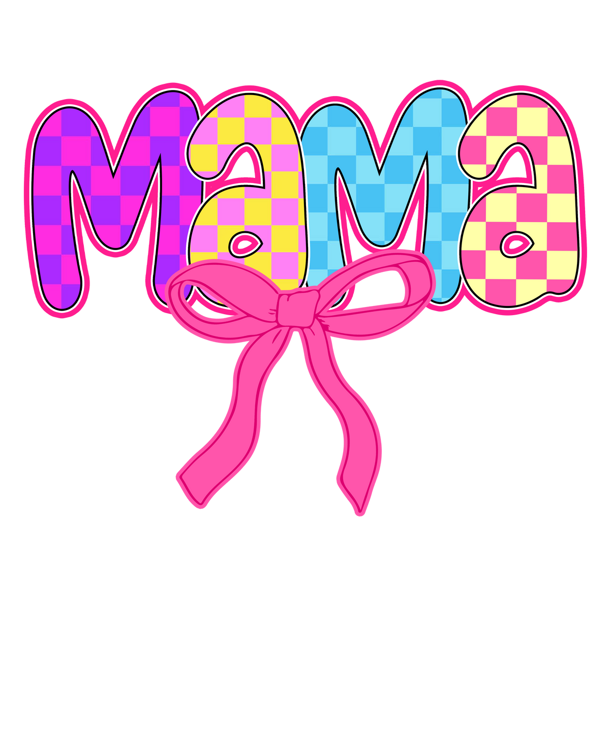 Mama Checkered Bow