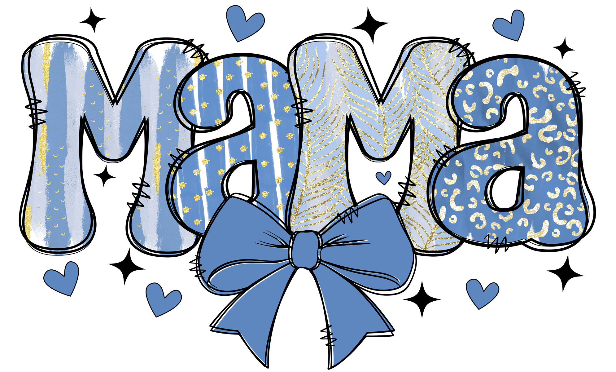 Mama Blue Bow