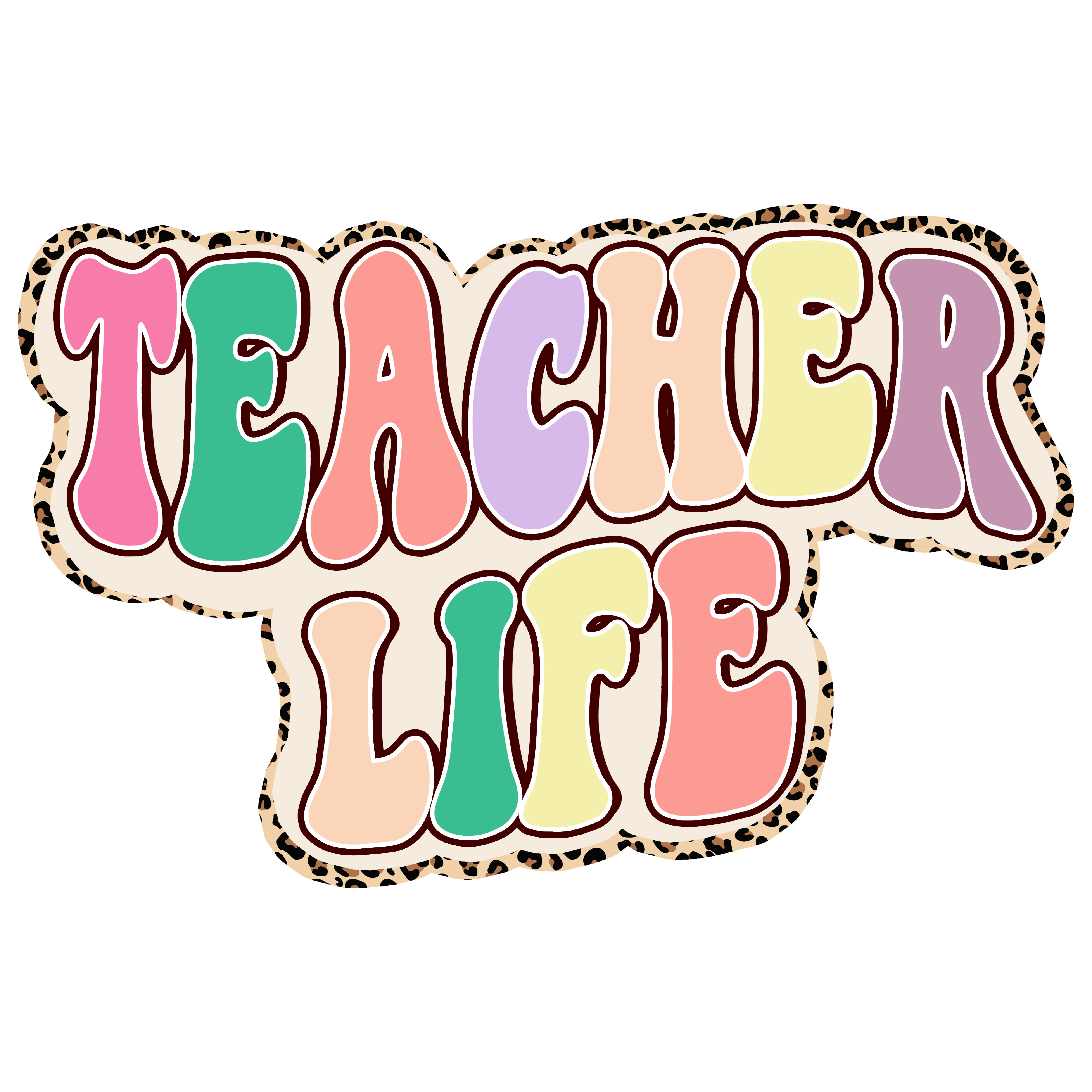 Teacher Life Pink Script