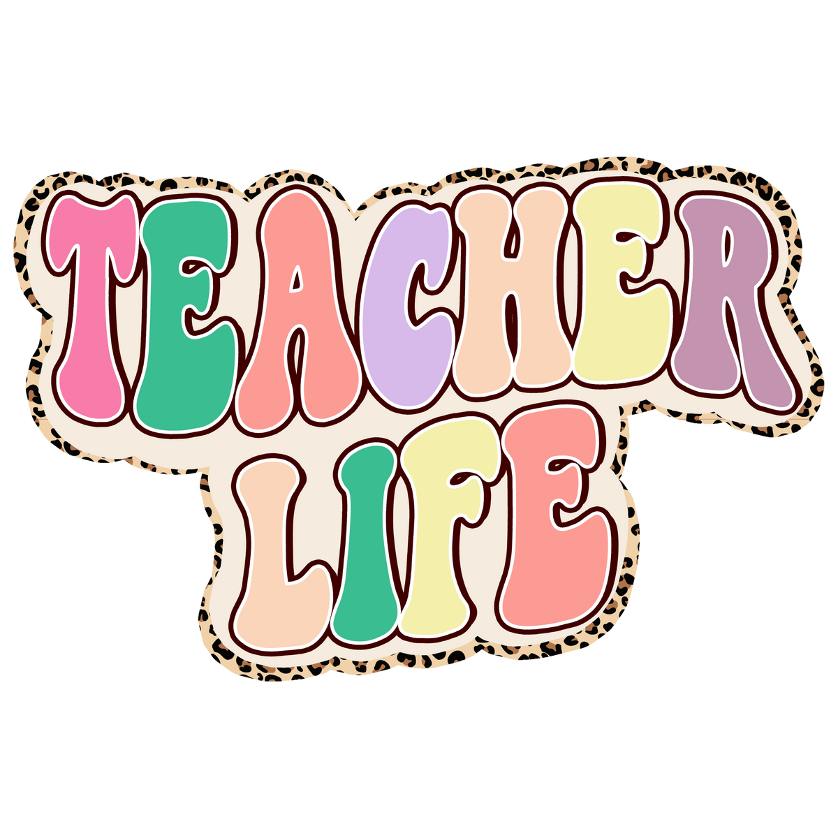 Teacher Life Pink Script