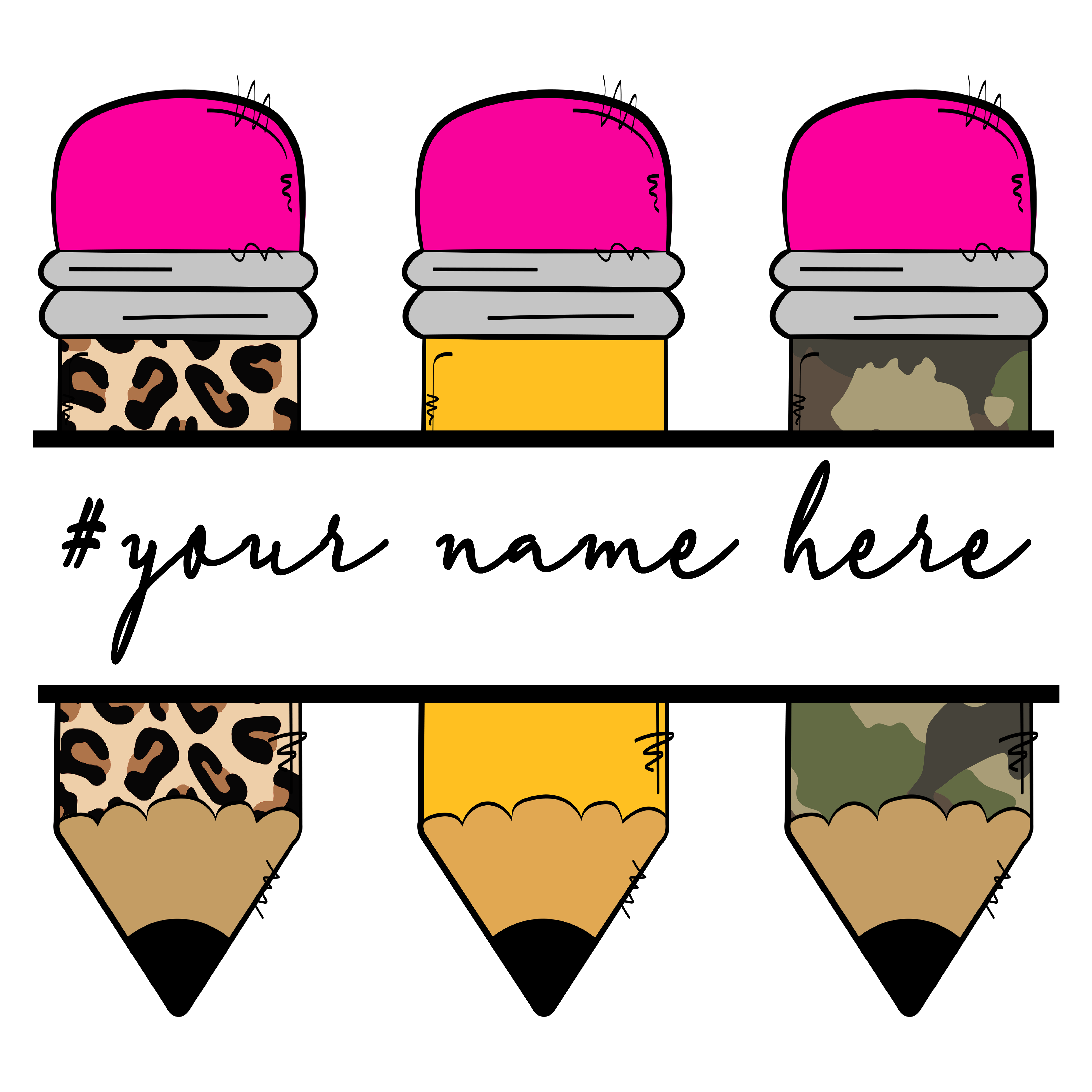 Your Name Here Pencil Banner