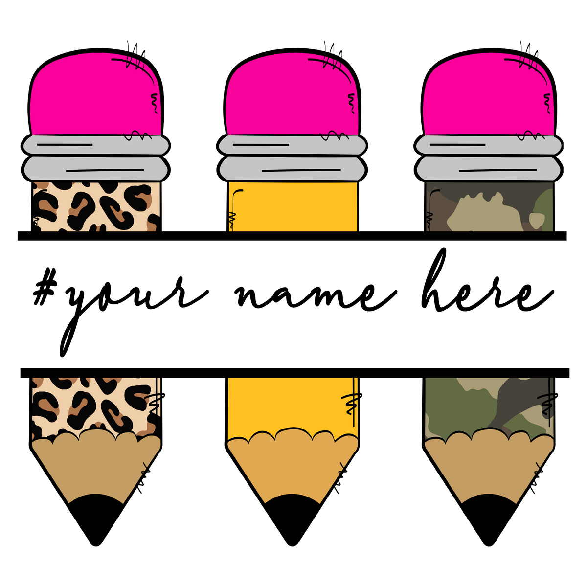 Your Name Here Pencil Banner