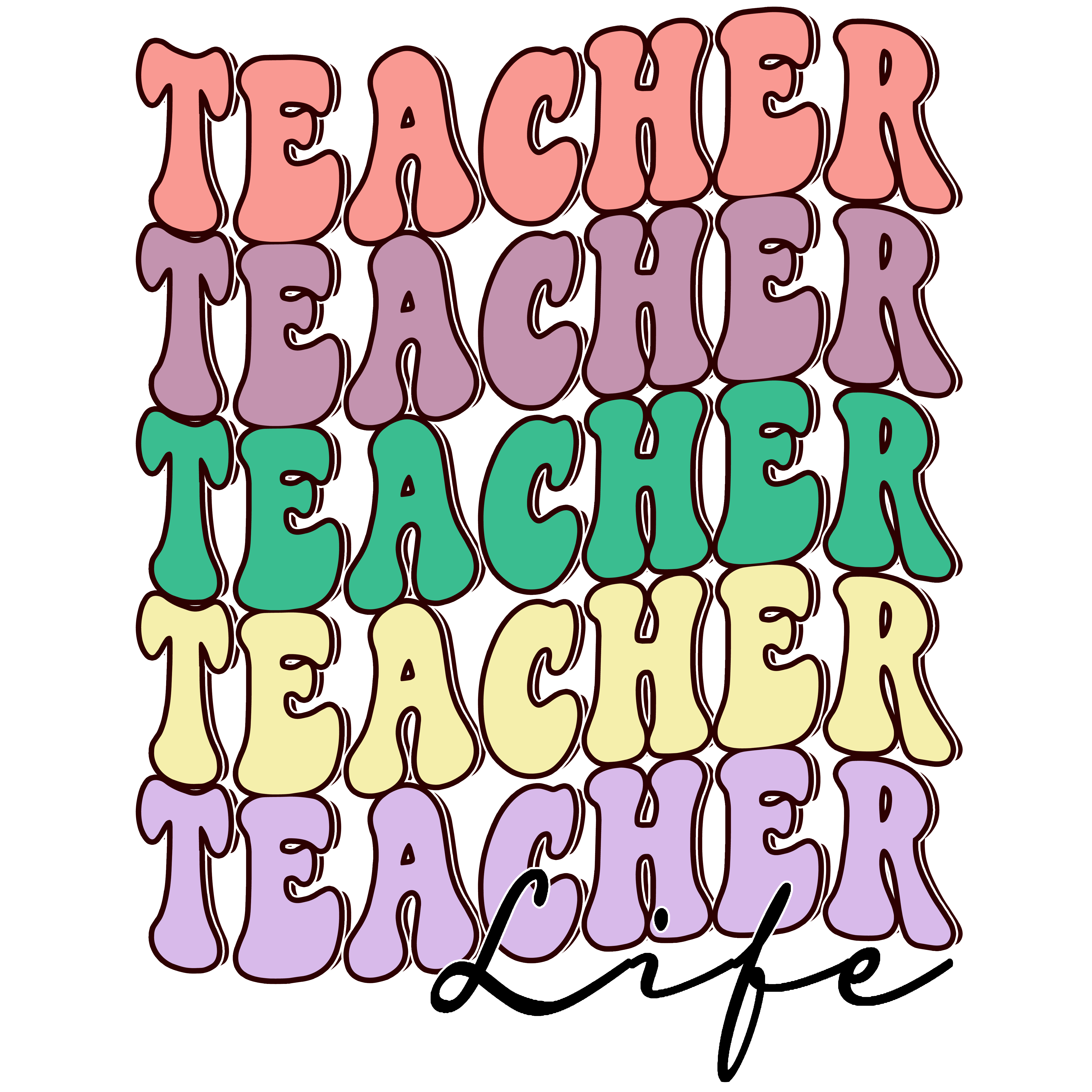 Teacher Life Pastel Stack