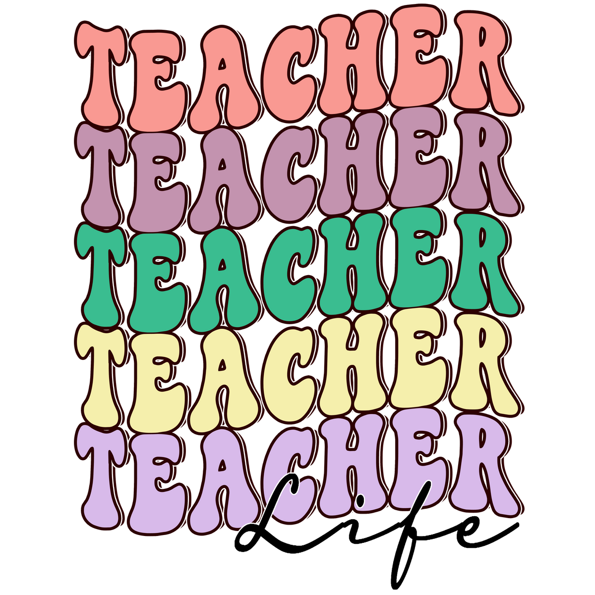 Teacher Life Pastel Stack