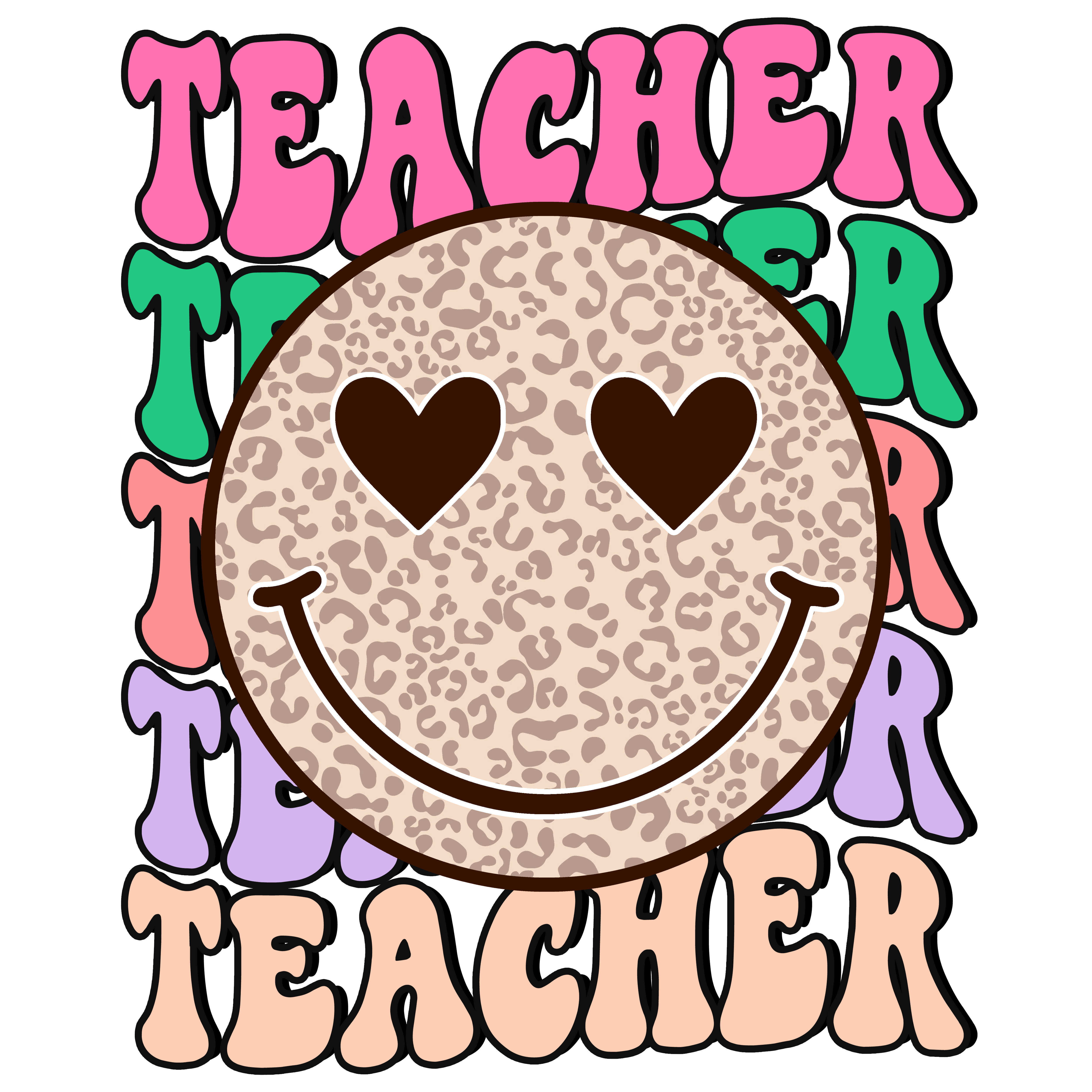 Teacher Smiley Leopard Face
