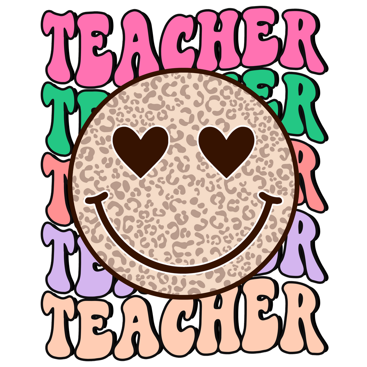 Teacher Smiley Leopard Face